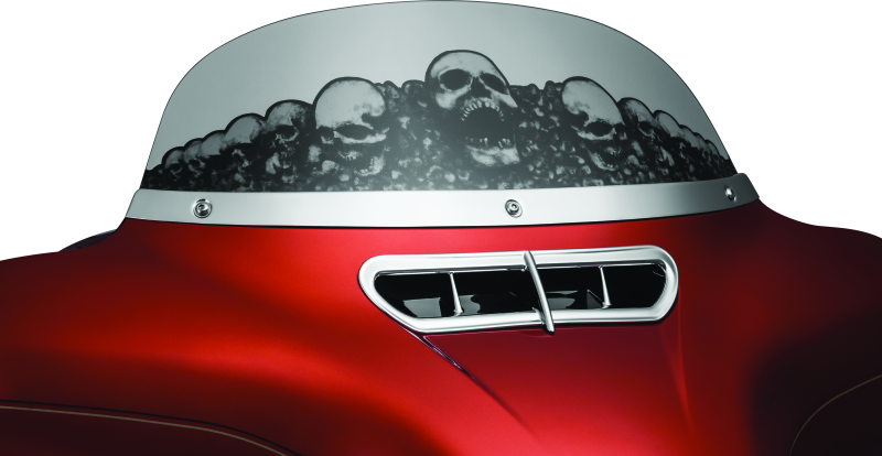 KUR1387-Kuryakyn Smooth Windshield Trim 14-Up Touring Chrome-Exterior Trim-Kuryakyn