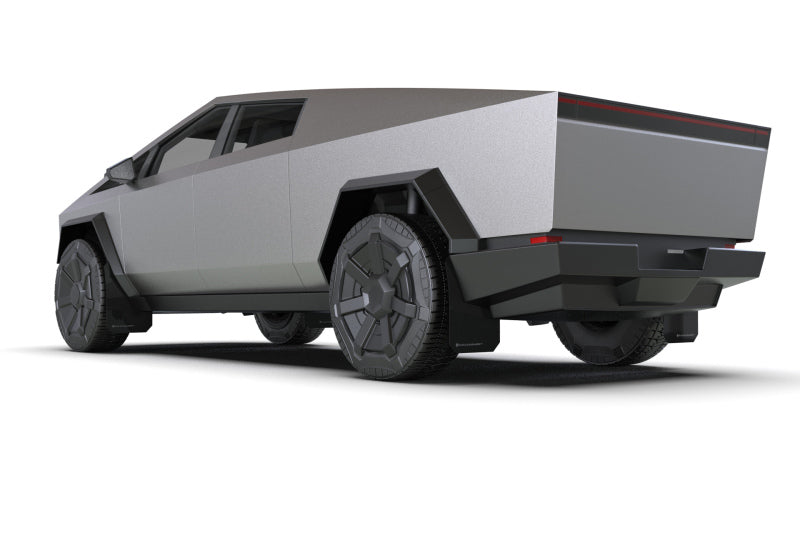 RALMF112-UR-BLK-WH-Rally Armor 2024 Tesla Cybertruck Black UR Mud Flap White Logo-Mud Flaps-Rally Armor