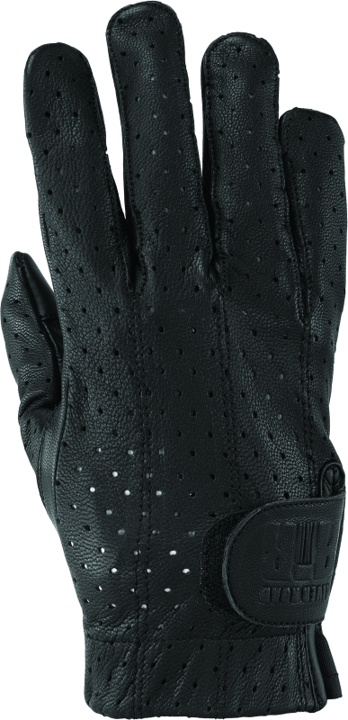 RIV094472-River Road Tucson Leather Perforated Gloves Black - Small-Gloves-River Road