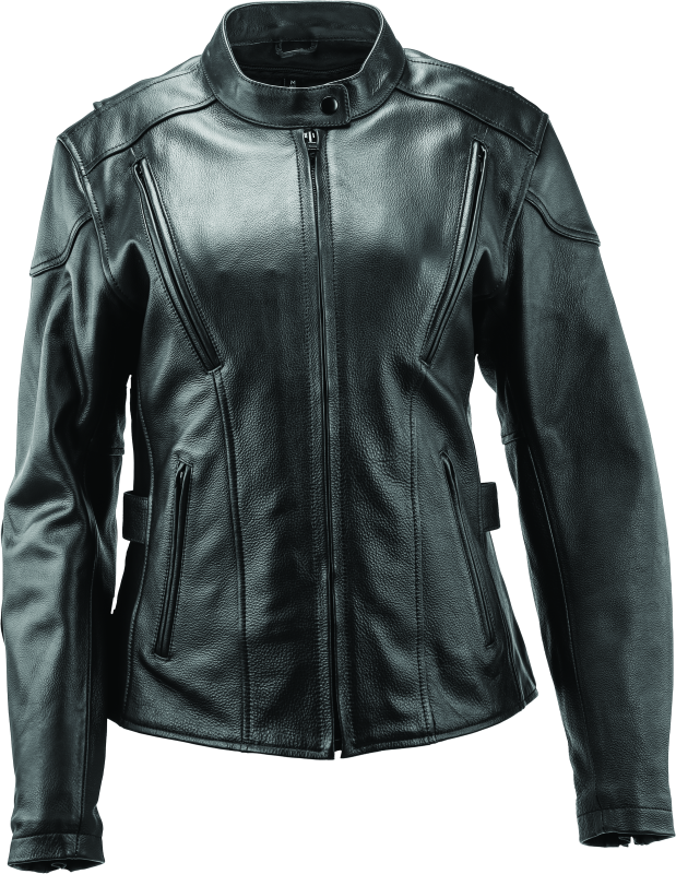 RIV094364-River Road Race Leather Jacket Black Womens - Medium-Jackets - Leather-River Road