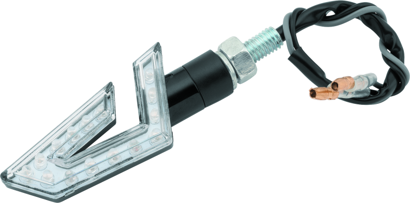 BKM266286-BikeMaster LED Director Turn Signals Pair - Black/Amber-Sidemarkers & Indicators-Bike Master