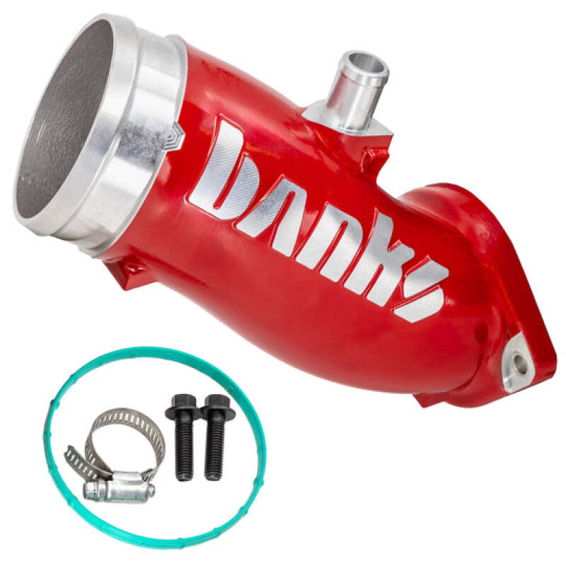 GBE42792-R-Banks Power 17-24 Chevrolet/GMC 2500/3500 6.6L Duramax L5P Monster-Ram Turbo Inlet Elbow - Red-Short Ram Air Intakes-Banks Power
