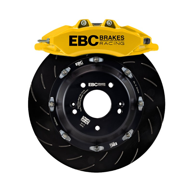 EBCBBK050YEL-1-EBC Racing 07-13 BMW M3 (E90/E92/E82) Yellow Apollo-6 Calipers 380mm Rotors Front Big Brake Kit-Big Brake Kits-EBC
