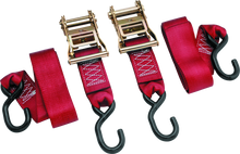Load image into Gallery viewer, BKM100577-BikeMaster 2x84in Ratchet Tiedown Pair - Red-Cargo Tie-Downs-Bike Master