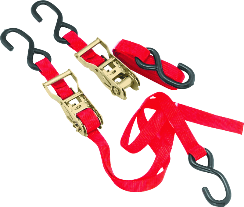 BKM100522-BikeMaster Tiedown 1in Rachet - Red-Cargo Tie-Downs-Bike Master