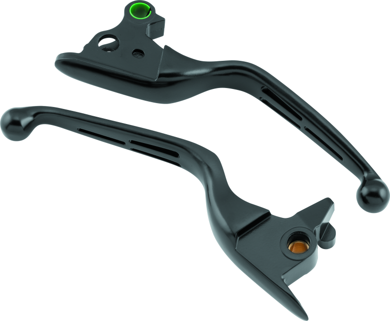 BKC482143-Bikers Choice 15-17 FLST FXST Black Slotted Lever Set-Levers-Bikers Choice