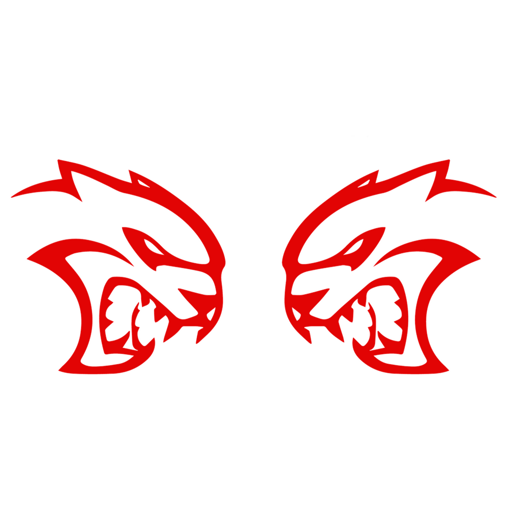 Hellcat Head Badge / Emblem: 3"x3" (Pair)-Exterior Trim-Exotic Innovations