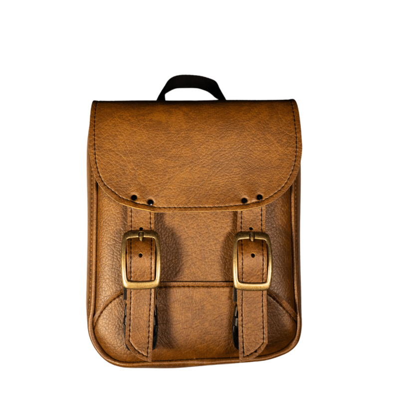 WAM59591-06-Willie & Max Universal Brass Monkey Sissy Bar Bag (8 in L x 10 in W x 4.5 in H) - Warm Brown-Bags - Bike Bags-Willie & Max