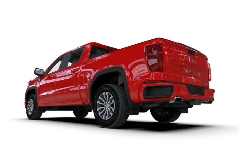 RALMF100-UR-BLK-MBK-Rally Armor 19-24 GMC Sierra 1500 AT4 Black UR Mud Flap w/ Metallic Black Logo-Mud Flaps-Rally Armor