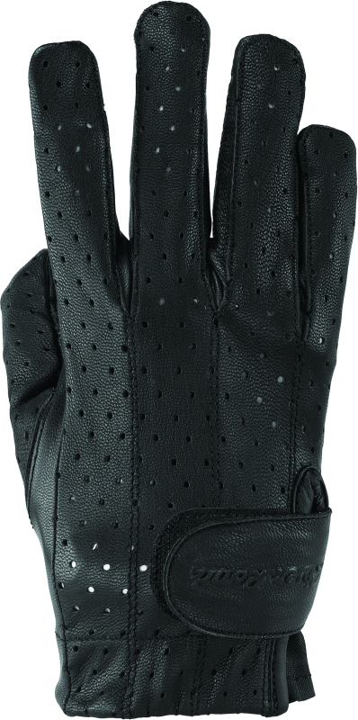 RIV094502-River Road Tucson Leather Perforated Gloves Black Womens - Medium-Gloves-River Road