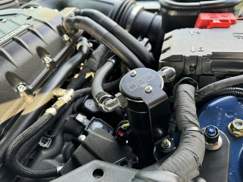 JLT3092P-B-J&L 2024 Ford Mustang GT w/ Whipple Supercharger Oil Separator 3.0 PCV Side - Black Anodized-Oil Separators-J&L