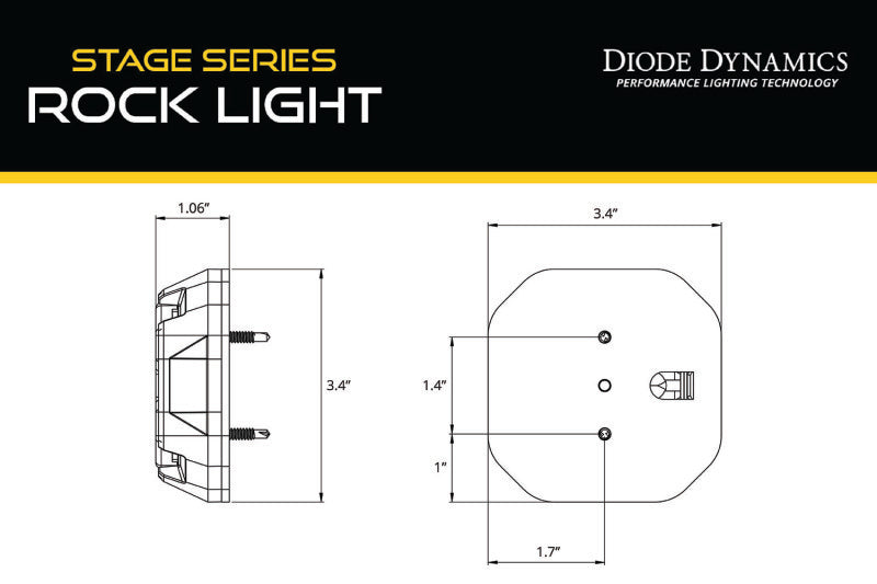 Diode Dynamics Stage Series Rock Light Surface Mount Adapter Kit (one)-Light Accessories and Wiring-Diode Dynamics