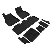 Load image into Gallery viewer, ACEL1TL03604709-3D Maxpider 21-23 Tesla Model Y 7-Seat Elegant Floor Mat- Black 1St Row 2Nd Row 3Rd Row-Floor Mats Carpeted-3D MAXpider