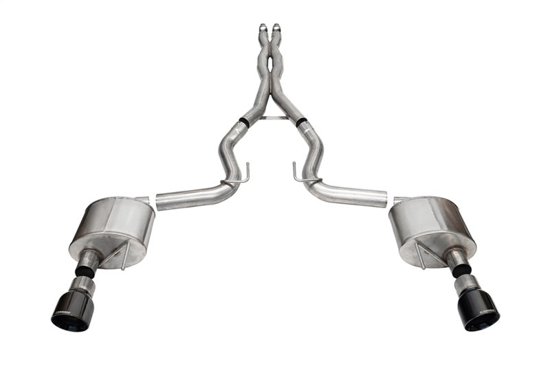 Corsa 2024 Ford Mustang GT Xtreme Cat-Back Ex. Sys. 3.0in Dual Rear Exit w/4.5in Black PVD Pro Tips-Catback-CORSA Performance