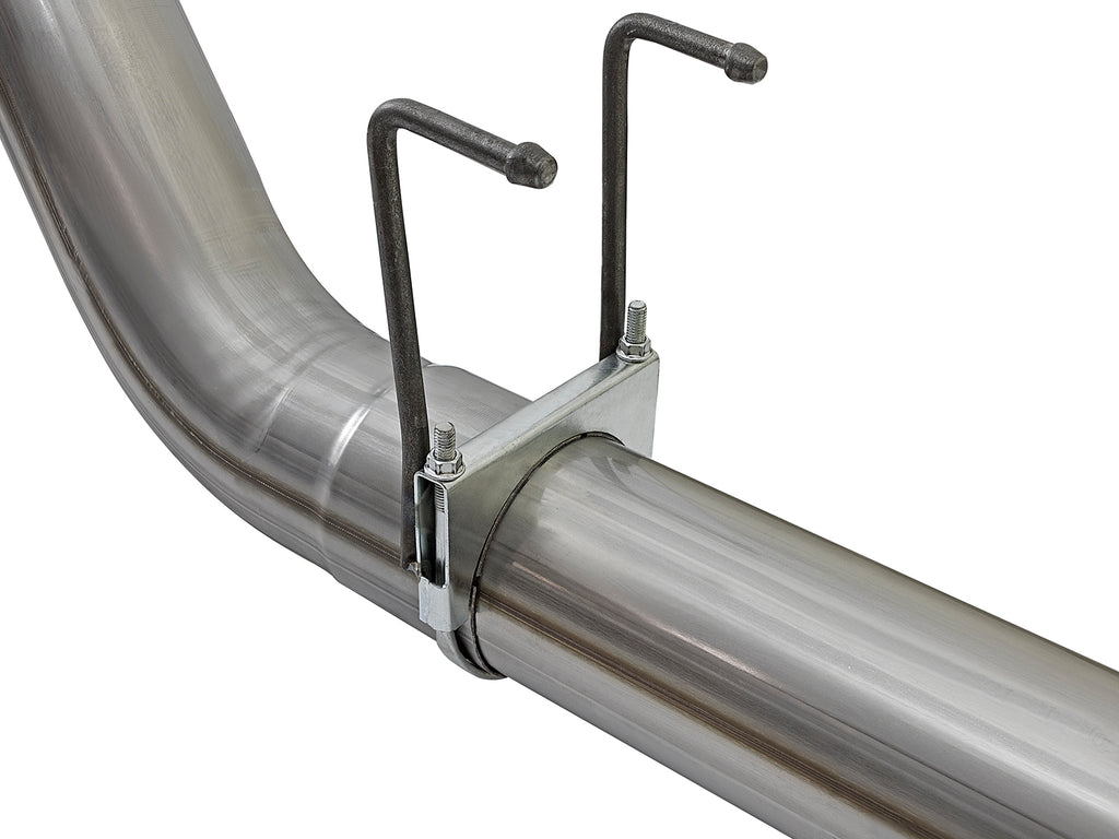 aFe aFe LARGE BORE HD 5in 409-SS DPF-Back Exhaust w/Polished Tip 2017 Ford Diesel Trucks V8 6.7L (td)