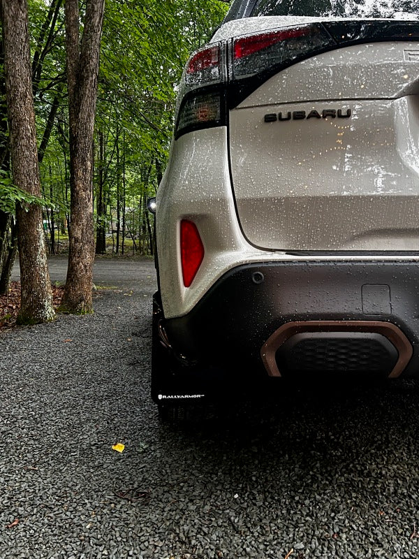 RALMF132-UR-BLK-MBK-Rally Armor 2025 Subaru Forester Black UR Mud Flap w/Metallic Black Logo-Mud Flaps-Rally Armor