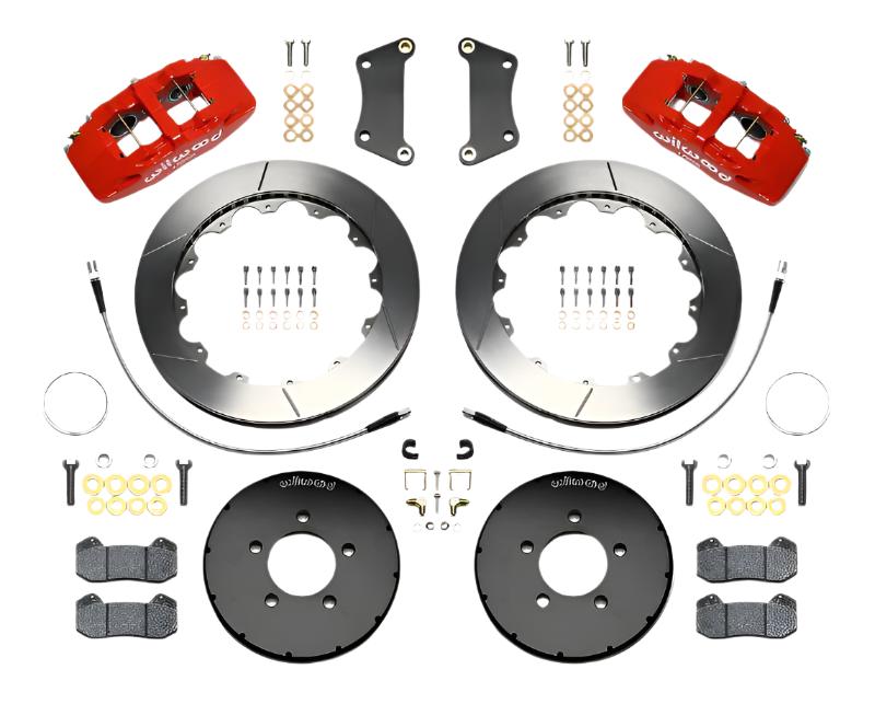 WIL140-13581-R-Wilwood Dynapro 6 Front Hat Kit 12.88in Red 2005-Up Mazda 3 w/ Lines-Big Brake Kits-Wilwood
