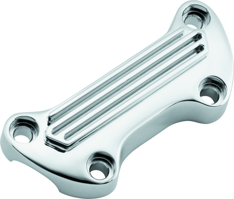 BKC489999-Bikers Choice 74-Up Chrome Finned Handlebar Clamp-Handlebars-Bikers Choice