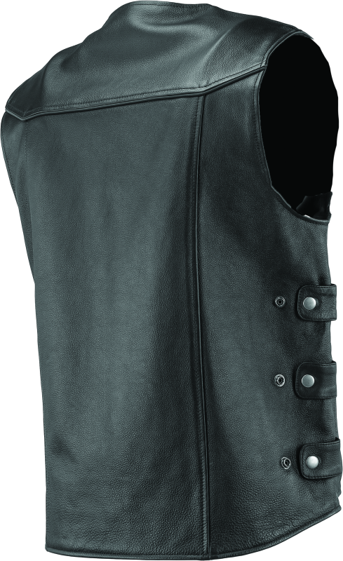 RIV094405-River Road Plains Leather Vest Black - Small-Vests-River Road