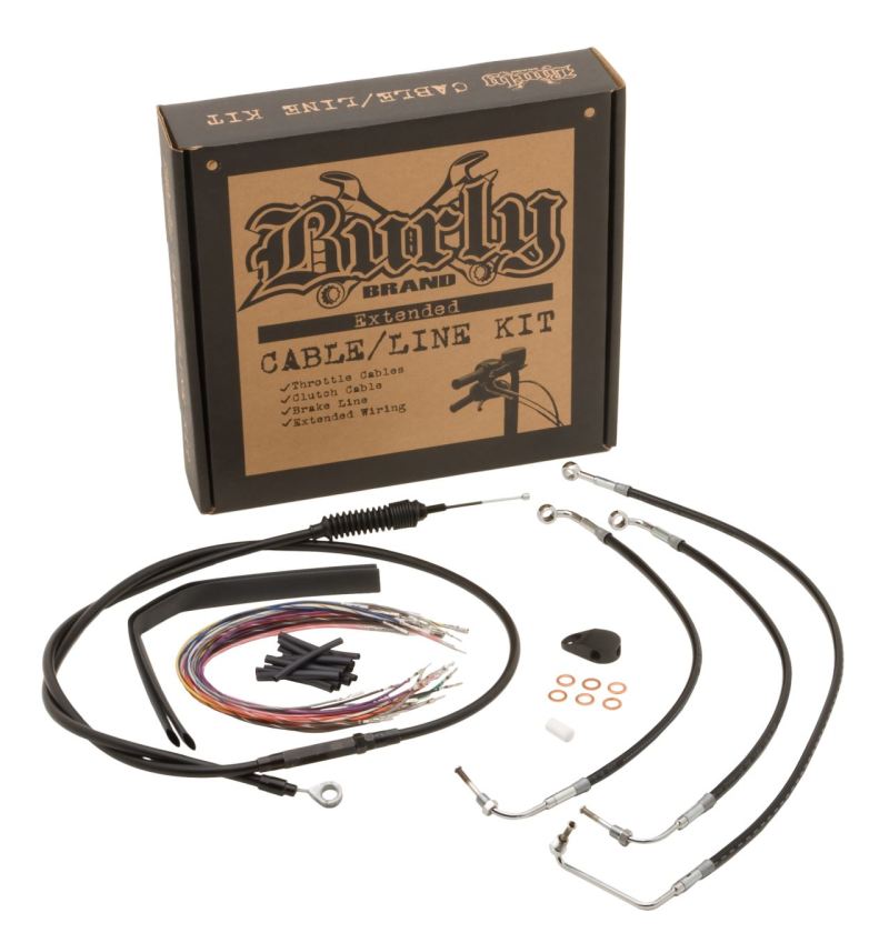 Burly Brand Control Kit 13in Bagger Bar - Black-Throttle Cable-Burly Brand