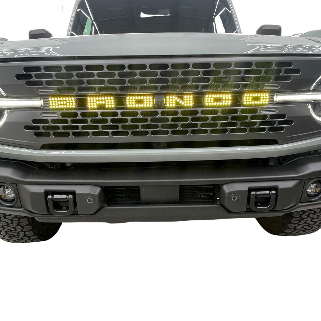 broncoflowemblem-Bronco LED Emblem: (Multicolor)-Illuminated LED Emblems-RGB Halo Kits