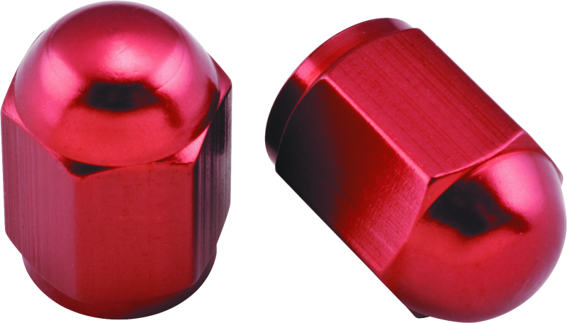 BKM151689-BikeMaster Valve Caps Aluminum (6 Pair) - Red-Wheel Accessories-Bike Master