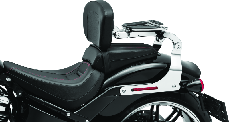 KUR7081-Kuryakyn Fixed Mounts Multi-Purpose Driver & Passenger Backrest 18-Up Softail Black-Seats-Kuryakyn