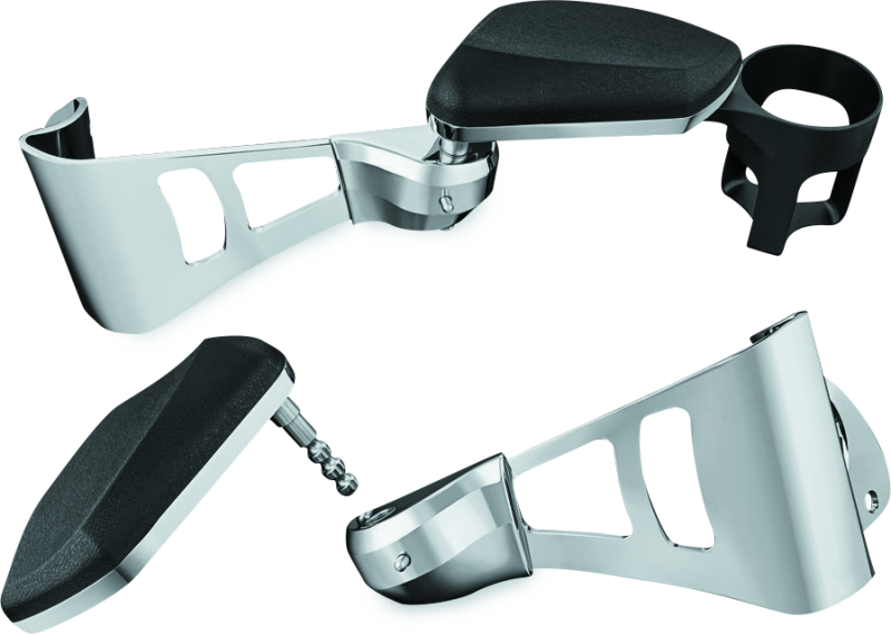 KUR8955-Kuryakyn Passenger Armrests 14-23 Touring Models Chrome-Armrests-Kuryakyn