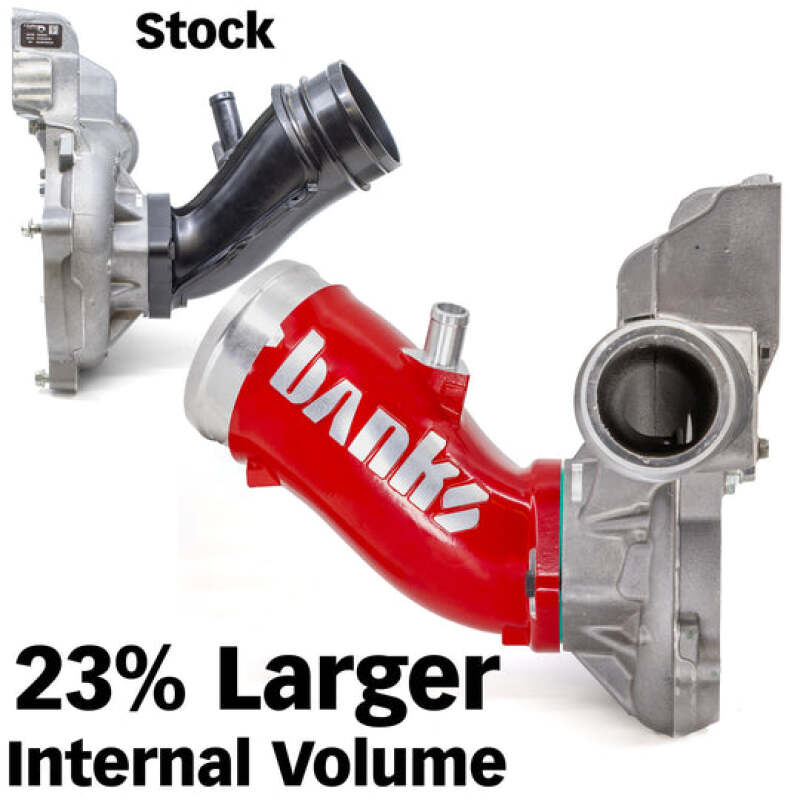 GBE42792-R-Banks Power 17-24 Chevrolet/GMC 2500/3500 6.6L Duramax L5P Monster-Ram Turbo Inlet Elbow - Red-Short Ram Air Intakes-Banks Power