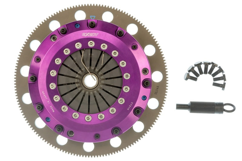 Exedy 96-16 Ford Mustang V8 4.6L/5.0L Hyper Twin Cerametallic Clutch Sprung Disc Push Type Cover-Clutch Kits - Multi-Exedy