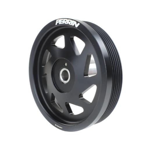 PERPSP-ENG-104BK-Perrin 19-21 Subaru WRX / 16-18 Forester Lightweight Crank Pulley (FA/FB Engines w/Large Hub) - Blk-Pulleys - Crank, Underdrive-Perrin Performance