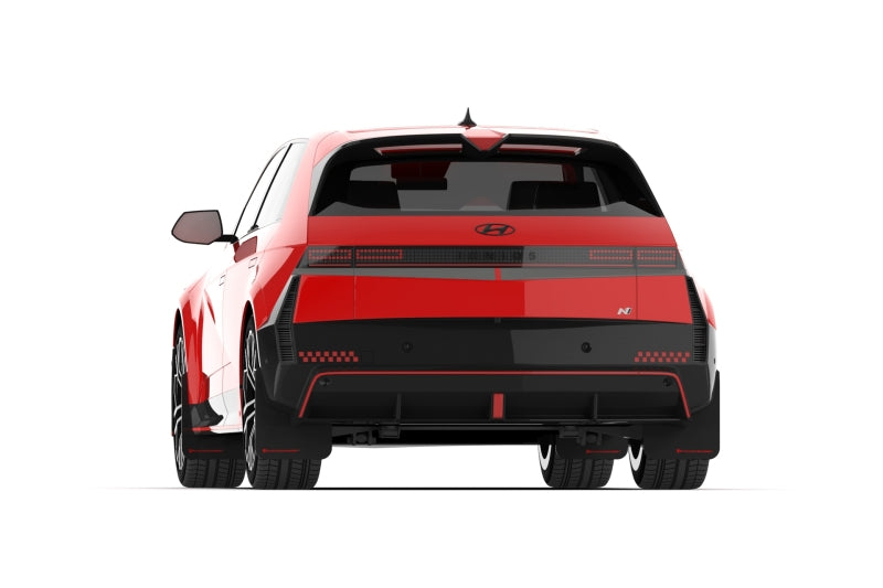 RALMF117-UR-BLK-PBL-Rally Armor 2025+ Hyundai Ioniq 5 N Black Mud Flap w/ Light Blue Logo-Mud Flaps-Rally Armor