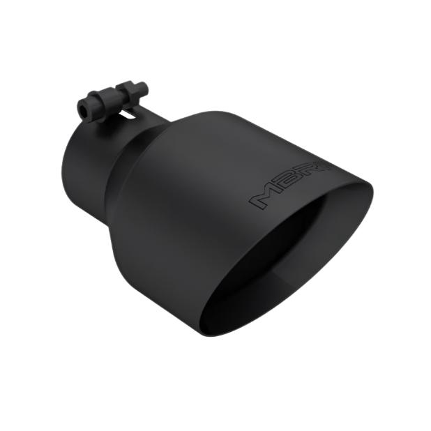 MBRPT5187BLK-MBRP Universal 3in Hex Tip 5in Inlet 8in Length Dual Wall Exhaust Tip - Black Coated-Tips-MBRP