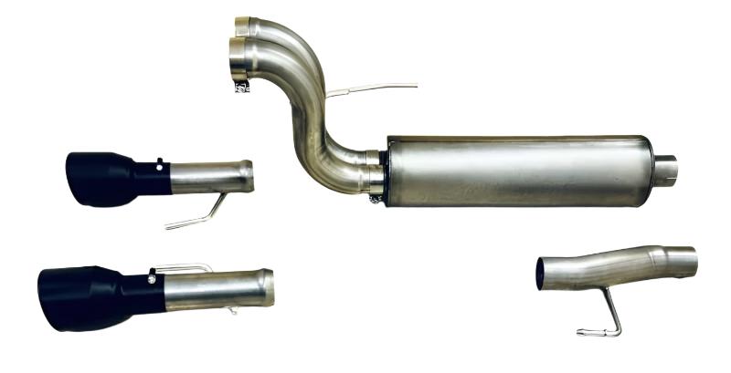 GIB69226B-Gibson 2024 Ford F150 5.0L Black Elite Stainless Steel Split Rear Exhaust-Catback-Gibson
