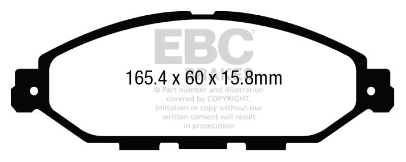 EBCDP43010R-EBC 12-13 Infiniti JX35 3.5 Yellowstuff Front Brake Pads-Brake Pads - Performance-EBC