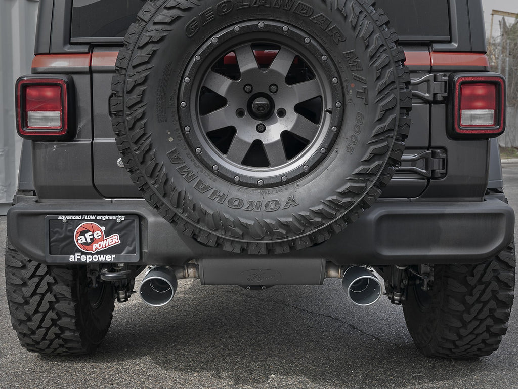 aFe aFe Rebel Series 409 Stainless Steel Cat-Back Exhaust 18-21 Jeep Wrangler JL 2.0L (t) - Black Tip