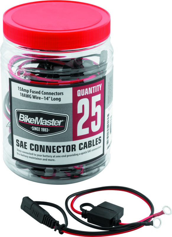 BKM152492-BikeMaster Sae Wire w/Fuse - 25Piece Tub-Battery Chargers-Bike Master