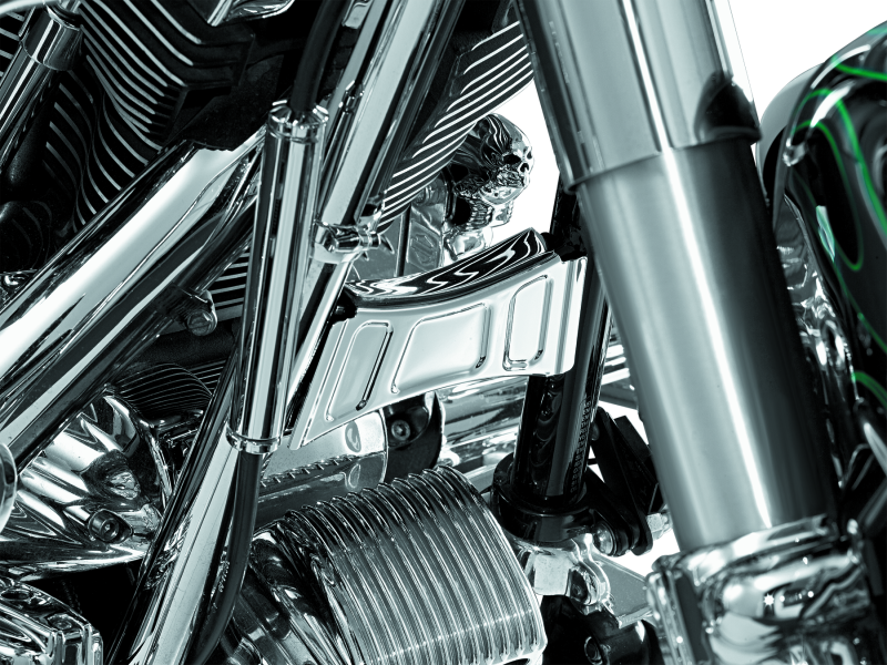 KUR7774-Kuryakyn Downtube Cross Brace Cover 99-13 Touring Chrome-Frame Sliders-Kuryakyn
