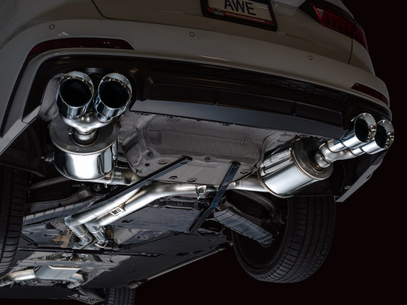 AWE3015-42103-AWE Tuning 19-23 Audi C8 S6/S7 2.9T V6 AWD Touring Edition Exhaust - Chrome Silver Tips-Catback-AWE Tuning