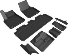 Load image into Gallery viewer, ACEL1TL03601509-3D Maxpider 21-23 Tesla Model Y 7-Seat Kagu Black R1 R2 R3-Floor Mats - Rubber-3D MAXpider
