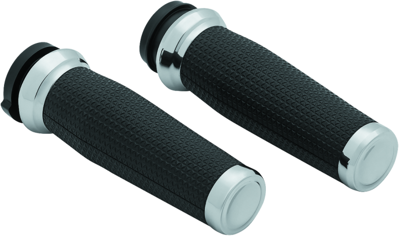 KUR5942-Kuryakyn Thresher Grips Throttle-By-Wire Chrome-Grips-Kuryakyn