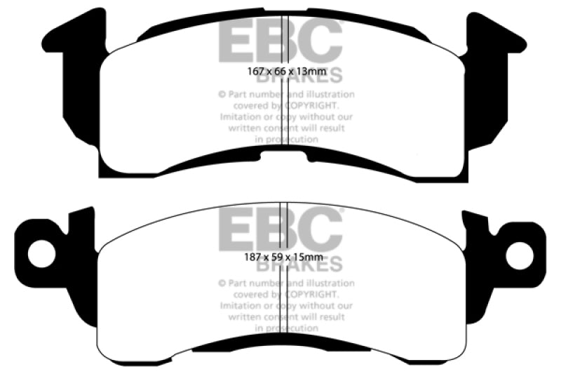 EBCDP61145-EBC 85-90 Chevrolet Astro Van 2WD Greenstuff Front Brake Pads-Brake Pads - Performance-EBC
