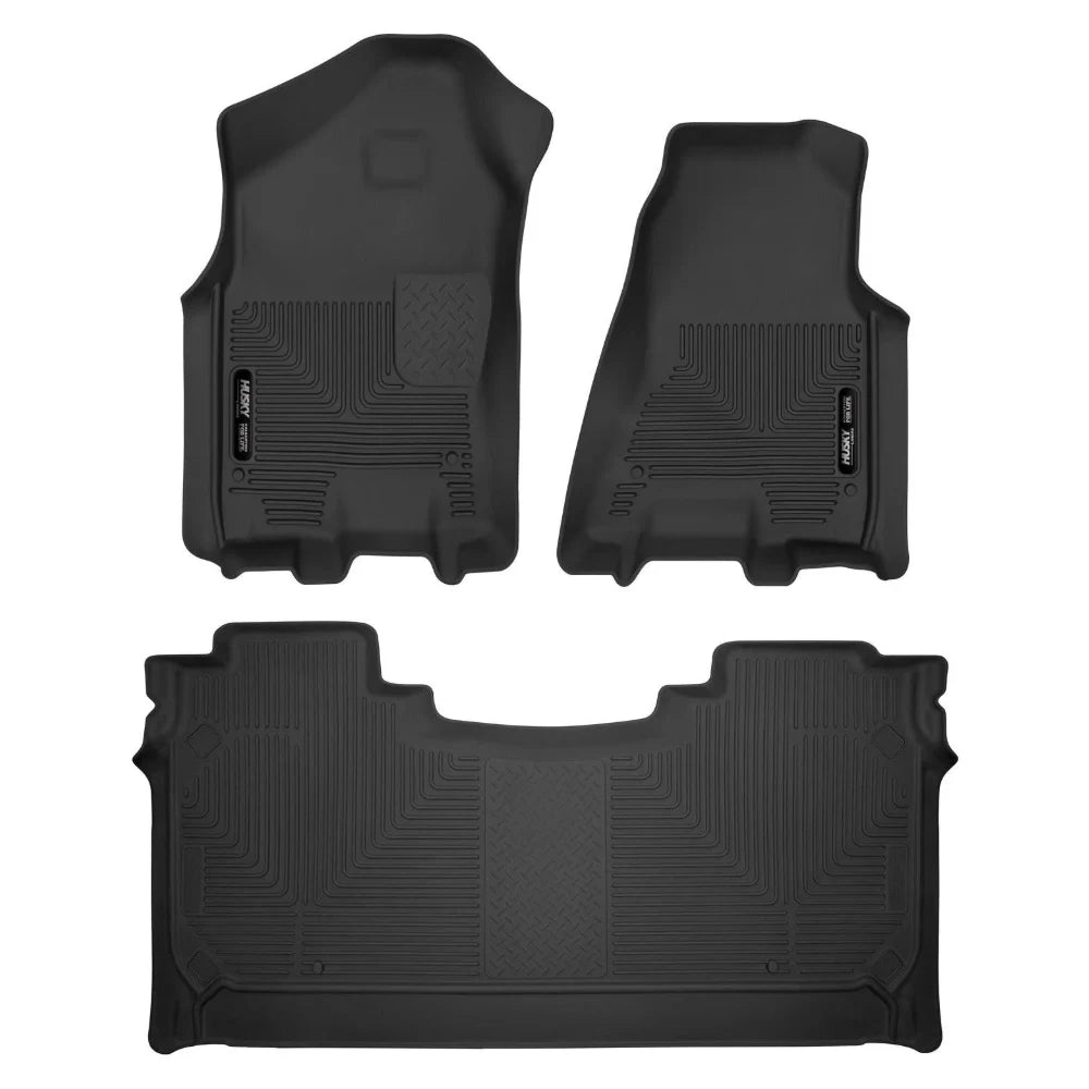 Husky Liners 19-22 Dodge Ram 1500 Crew Cab X-Act Contour Front & Second Seat Floor Liners - Black - Husky Liners HSL54608