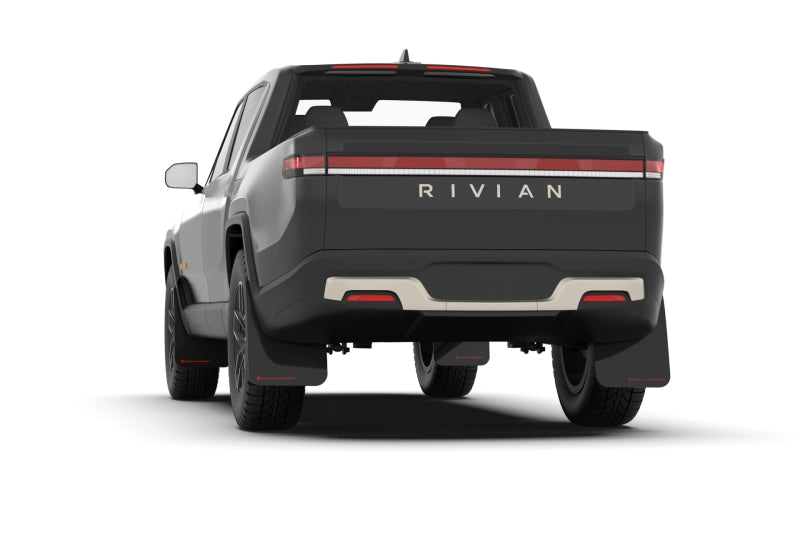 Rally Armor 2022 Rivian R1T Black UR Mud Flap - Metallic Black Logo-Mud Flaps-Rally Armor