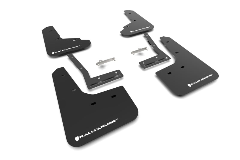 Rally Armor MF156-UR-BLK-WH Black UR Mud Flap Kit with White Logo - 2026 Subaru Trailseeker - image 3
