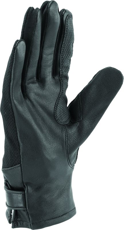 RIV094511-River Road Pecos Leather Mesh Gloves Black Womens - Small-Gloves-River Road