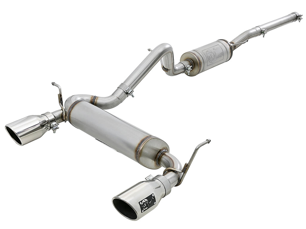 aFe aFe Rebel Series 2.5in 409 SS Cat-Back Exhaust w/ Polished Tips 07+ Jeep Wrangler (JK) V6 3.6L/3.8L