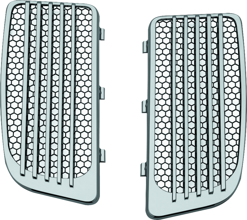 KUR7681-Kuryakyn Radiator Grills For Twin Cooled Models Chrome & Black (Pair)-Exterior Trim-Kuryakyn