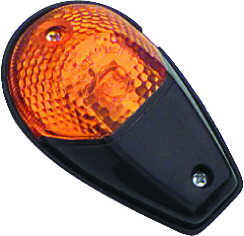 BKM268018-BikeMaster Universal Flush Mount Marker Light - Black/Amber-Sidemarkers & Indicators-Bike Master