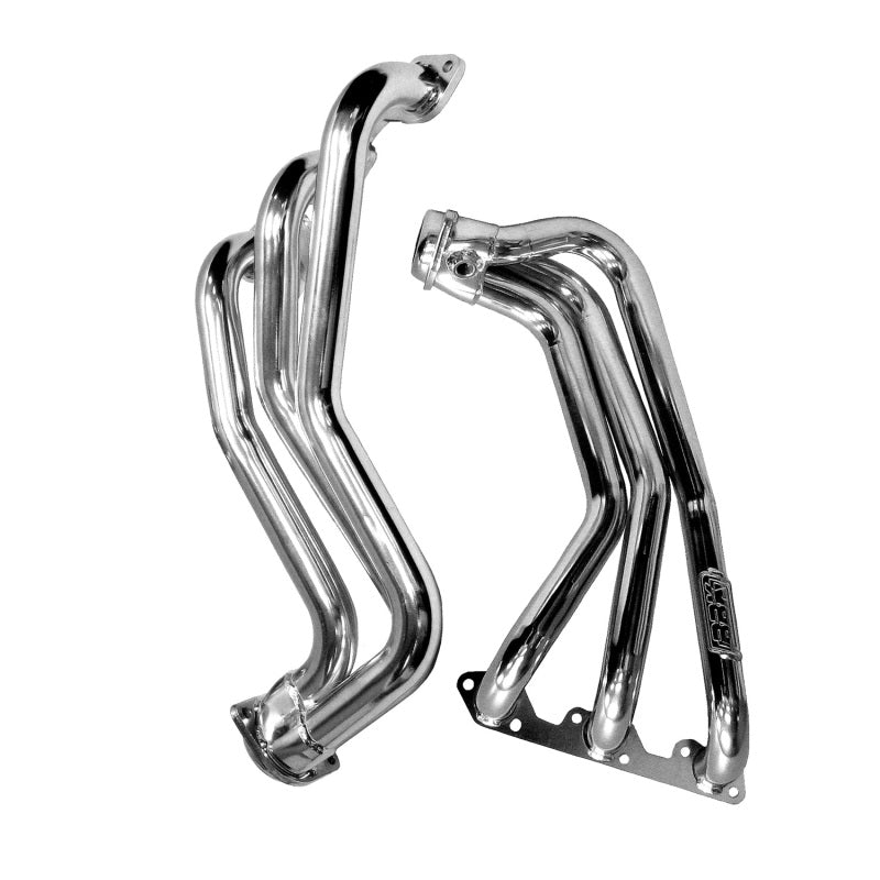 Jeep Wrangler 3.8 1-5/8 Long Tube Exhaust Headers With High Flow Cats Polished Silver Ceramic 07-11-Headers & Manifolds-BBK